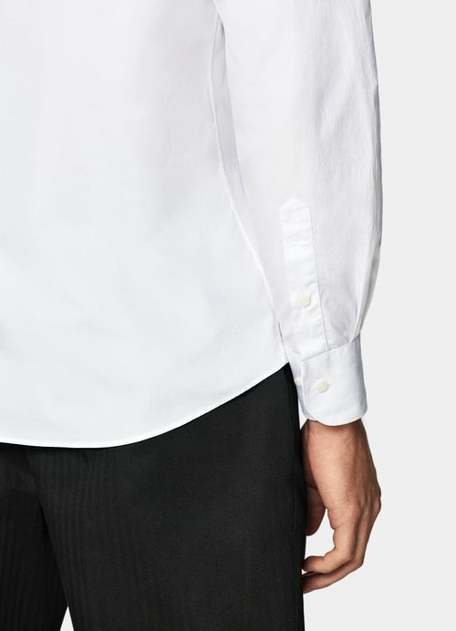 Camicia Popeline Slim Bianca
