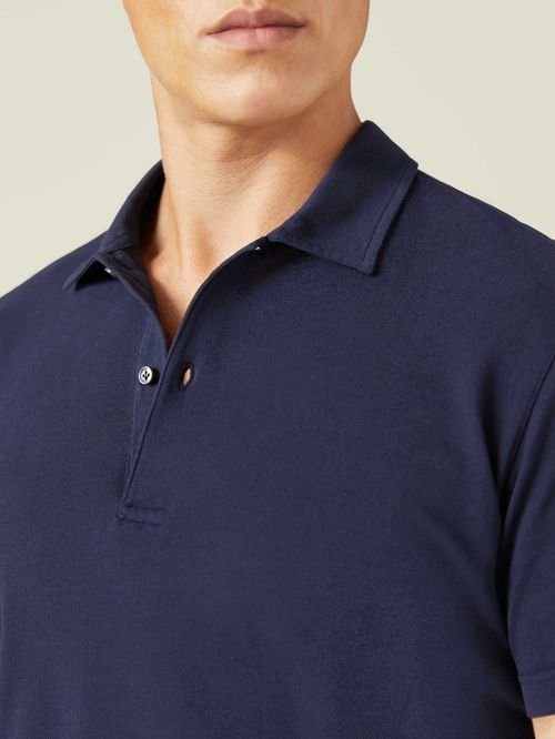 Polo Pique Blu Marina