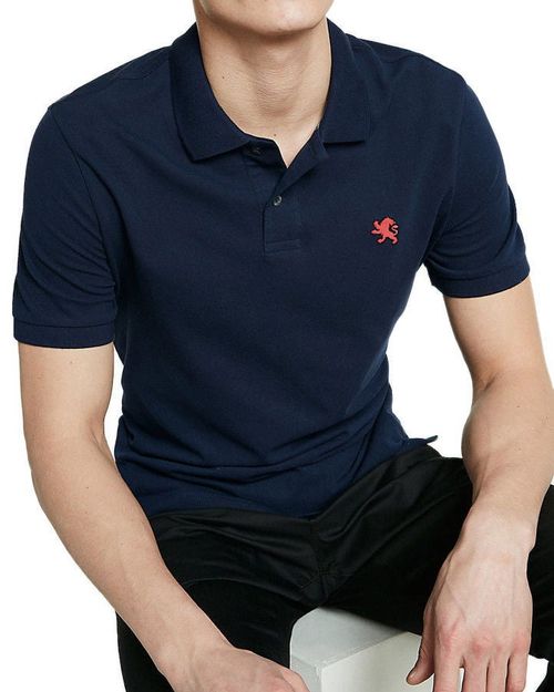 Polo Pique Blu Marina