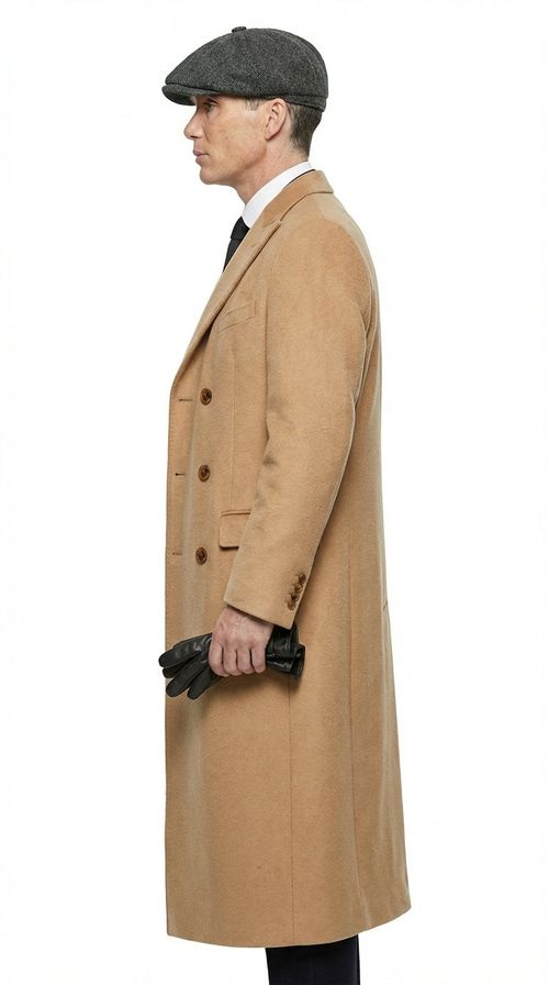 Cappotto Doppiopetto Cammello